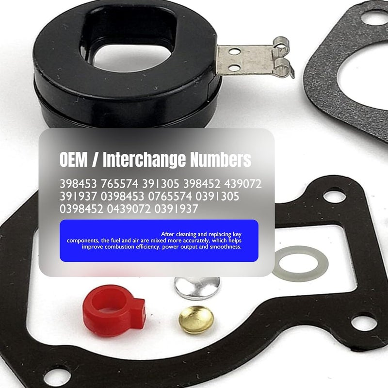 OXCANO 398453 Carburetor Rebuild Kit Compatible with Johnson Evinrude OMC outboard, ohnson Evinrude OMC 3HP 4HP 4.5HP 5HP 6HP 7.5HP 8HP 9.9HP14HP 15HP boat motor engine fuel pump system - Image 4